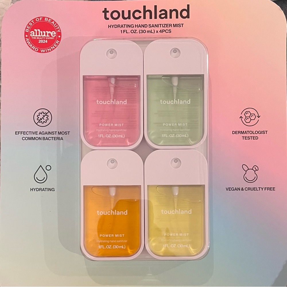 🆕- Touchland Power 4Pack Mist Hydrating
Hand Sanitizer, 1 fl oz